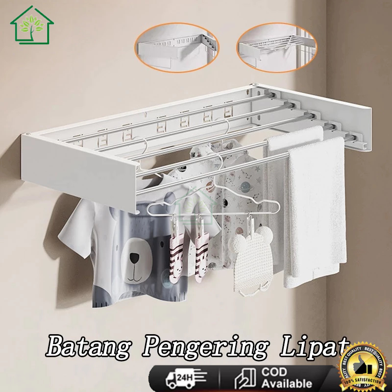 Rak Jemuran Pakaian Lipat Dalam Ruangan Rak Jemuran Pakaian Pakaian Handuk Sepatu Tempel Dinding Bal