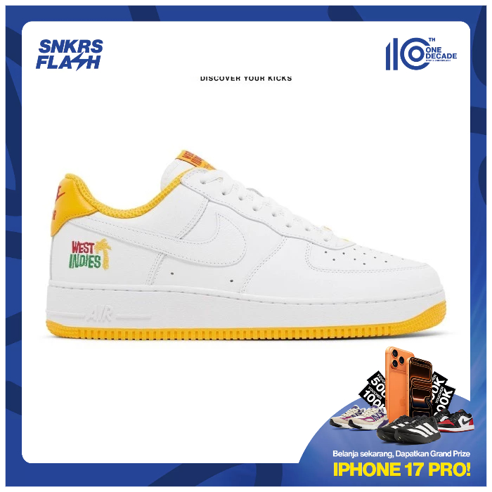 NIKE Air Force 1 Low West Indies University Gold Sepatu Sneakers Pria - DX1156101 - Size 44