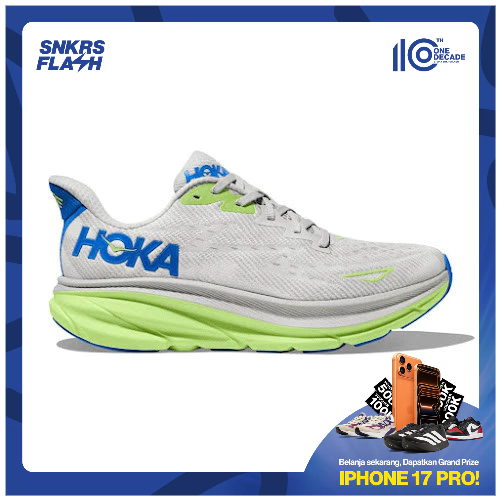 HOKA ONE ONE Clifton 9 Stardust Electric Cobalt Sepatu Lari Pria - 1127895STLC - Size 45.3