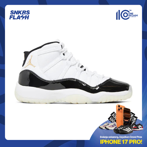 NIKE Air Jordan 11 Retro Dmp Gratitude White Black (Gs) Sepatu Sneakers Pria - 378038170