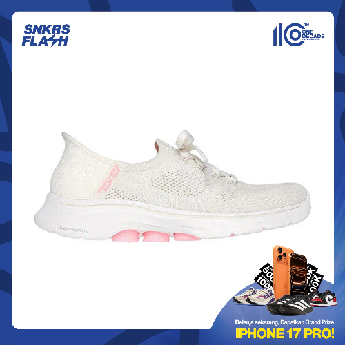 SKECHERS GO WALK 7 WHITE PINK Sepatu Casual Wanita - 125213OFPK - Size 37