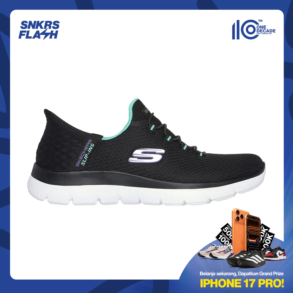 SKECHERS Sport Summits Black Torquoise Sepatu Training Wanita - 150123BKTQ - Size 36