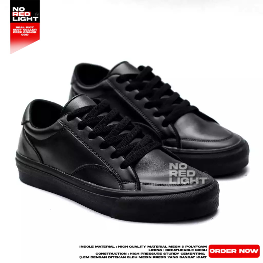 Sepatu Sneakers Full Black Sekolah Unisex Ukuran Besar 44 45 46 47 48