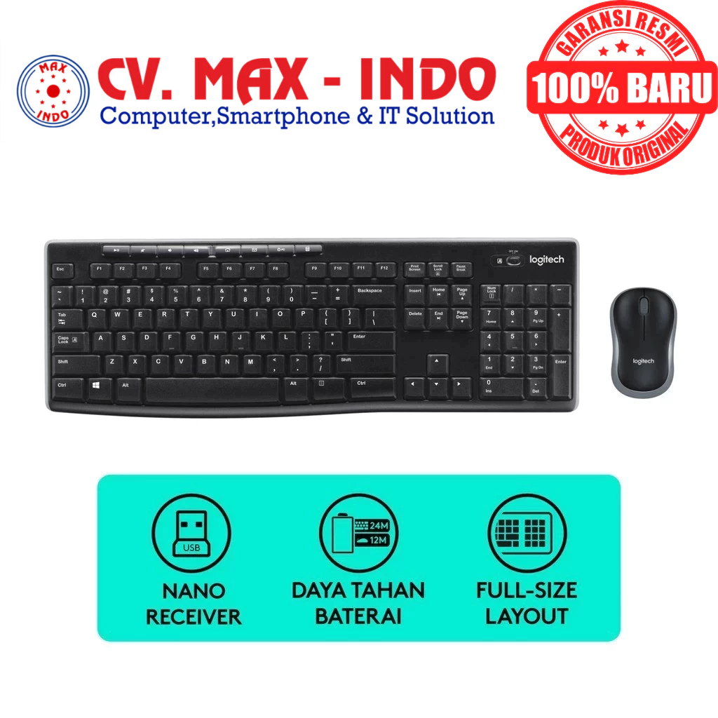 LOGITECH KEYBOARD + MOUSE OPTIK WIRELESS MK270R