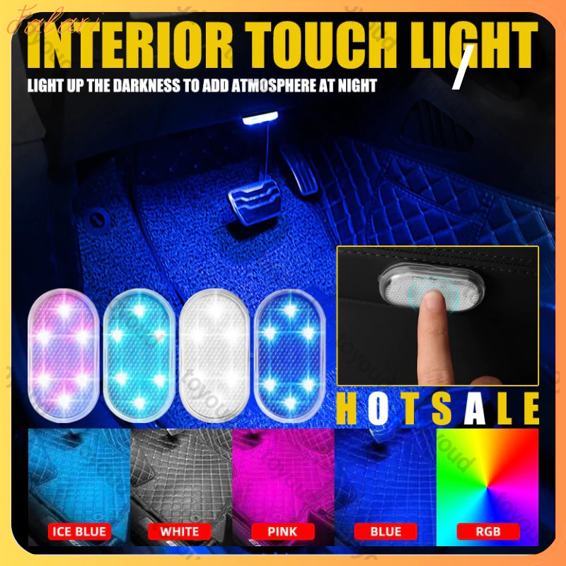 NEW!!! Lampu Sentuh LED Mobil LED Tempel Touch Light Lampu Plafon Atap Mobil Sensitif Sentuh Lampu