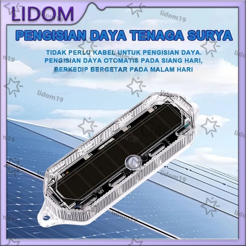 Lampu Kedip Solar Powered LED Tenaga Surya Solar Lampu Peringatan Anti-tailgating Universal Motor Mo