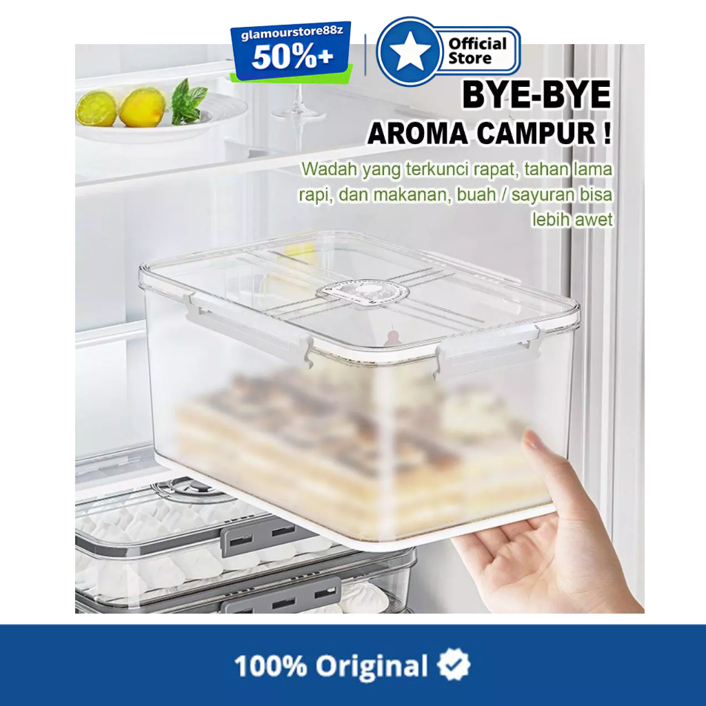 Kotak Plastik Kedap Udara Kotak Makanan Buah Sayur Kulkas Kotak Beranak
