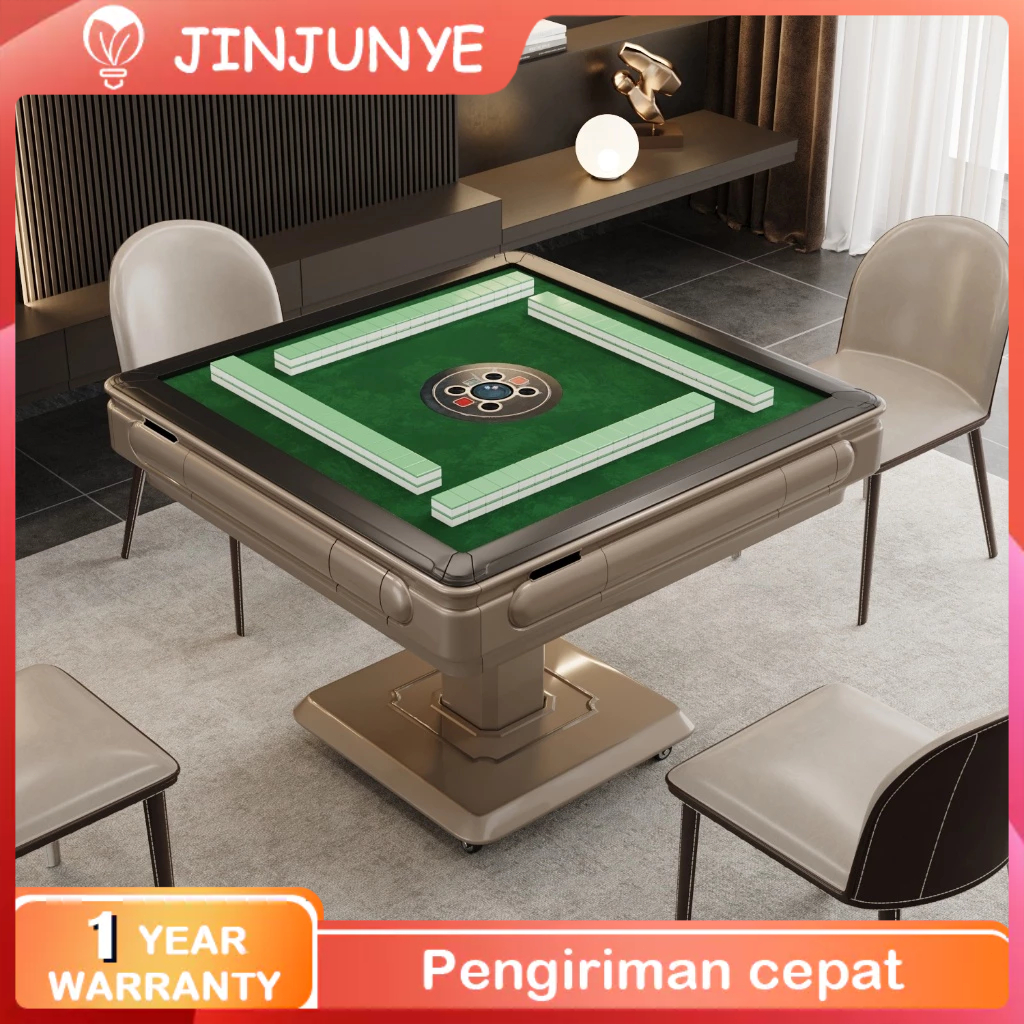 Meja Mahjong Otomatis (Termasuk 2set ubin mahjong) Mesin Mahjong Otomatis Multifungsi Chinese Mahjon