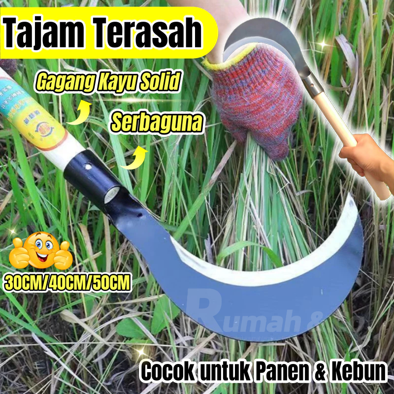 Sabit Arit Rumput Baja Asli /Alat Penyiangan Sabit Kapak/ Ganda Baja Multifungsi /Pemotong rumput ar