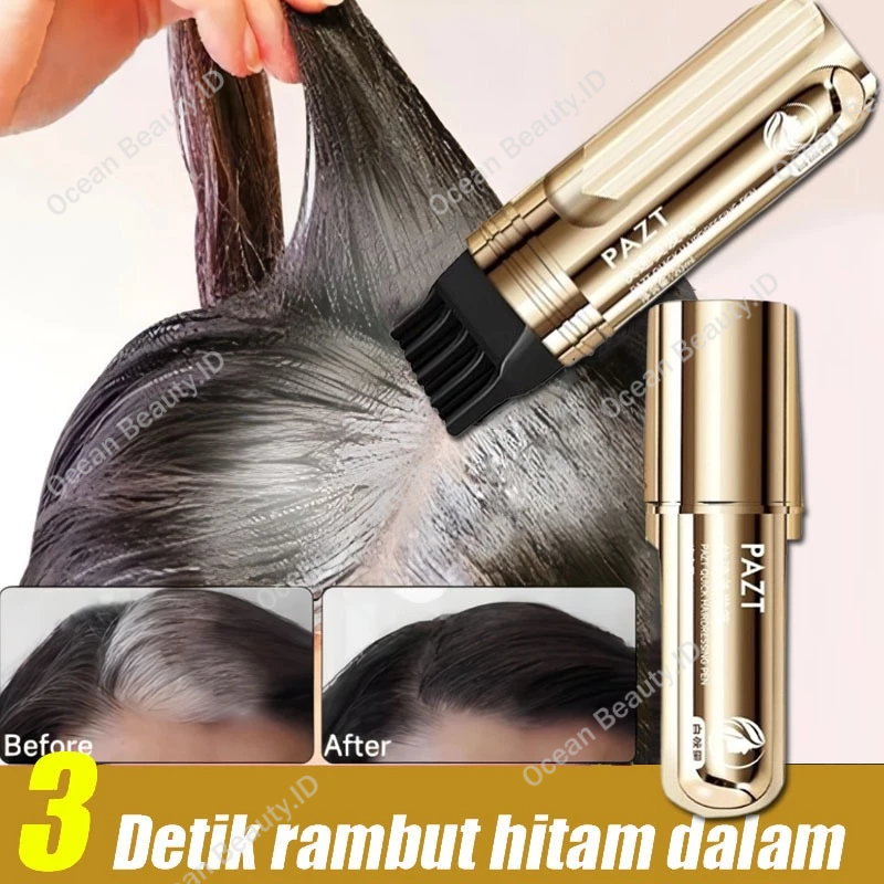 Penghitam rambut uban permanen semir rambut hitam stik pewarna rambut cat rambut hitam permanen penu