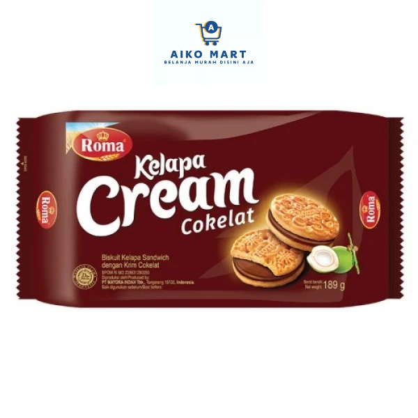 Grosir - Roma Kelapa Cream Coklat 185gr