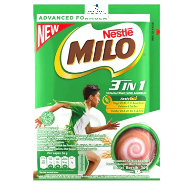 Milo 3in1 1 Renceng isi 10 Sachet | Nestle Milo 3 in 1 Coklat Cokelat