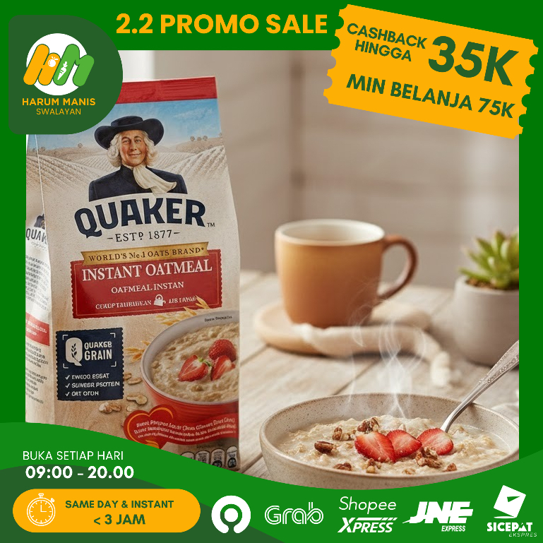 QUAKER OATMEAL MERAH 800GR / QUAKER MERAH 800GR / INSTANT OATMEAL 800GR
