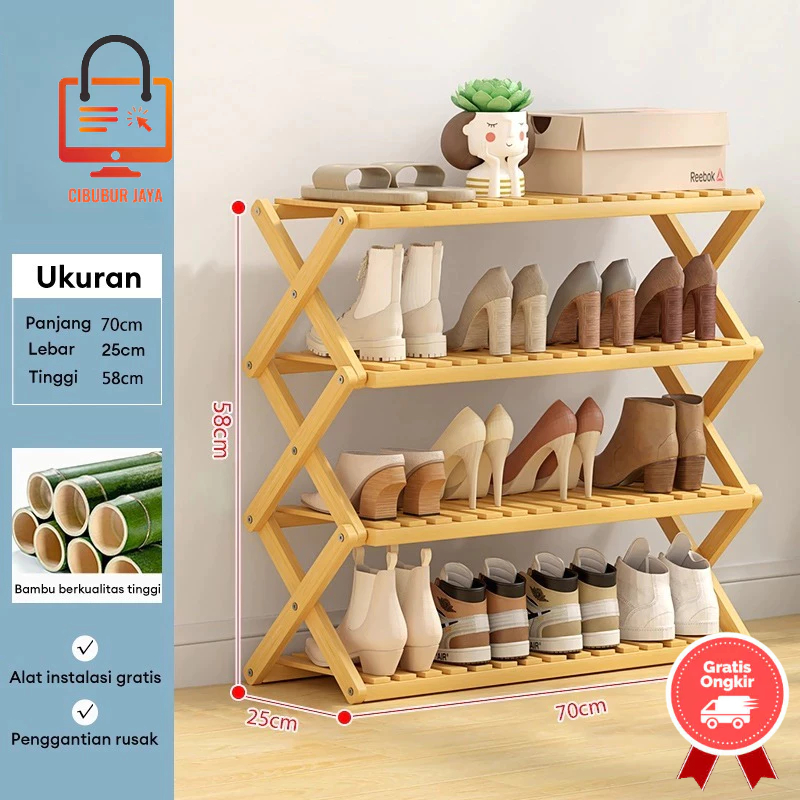 CIBUBUR JAYA GRATIS ONGKIR BALI BEST SELLER TERBARU RAK SEPATU BAMBU ZIGZAG RAK SEPATU X RAK SEPATU 
