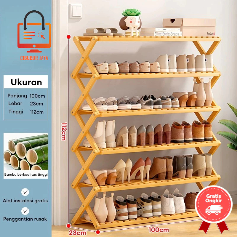 CIBUBUR JAYA GRATIS ONGKIR BALI BEST SELLER TERBARU RAK SEPATU BAMBU ZIGZAG RAK SEPATU X RAK SEPATU 