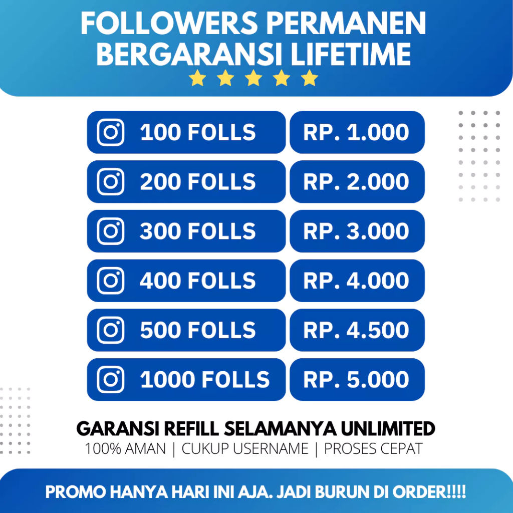 FOLLOWERS PERMANEN REAL FAST DAN BERGARANSI LIFETIME FOLLOWERS FOLOWERS FOLOWER FOLLOW BUKAN FOLLOWE