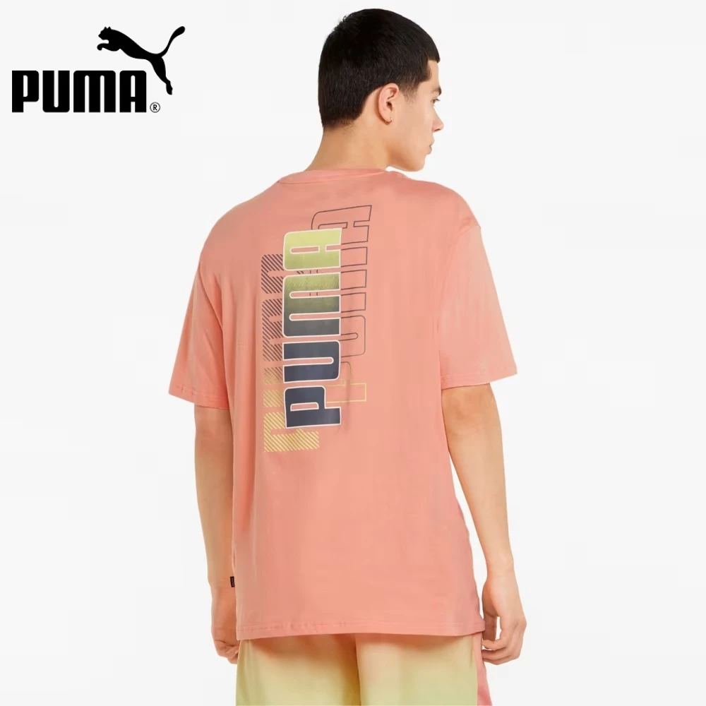 Kaos Pria Power Summer Graphic Tee Peach Pink 671582 28