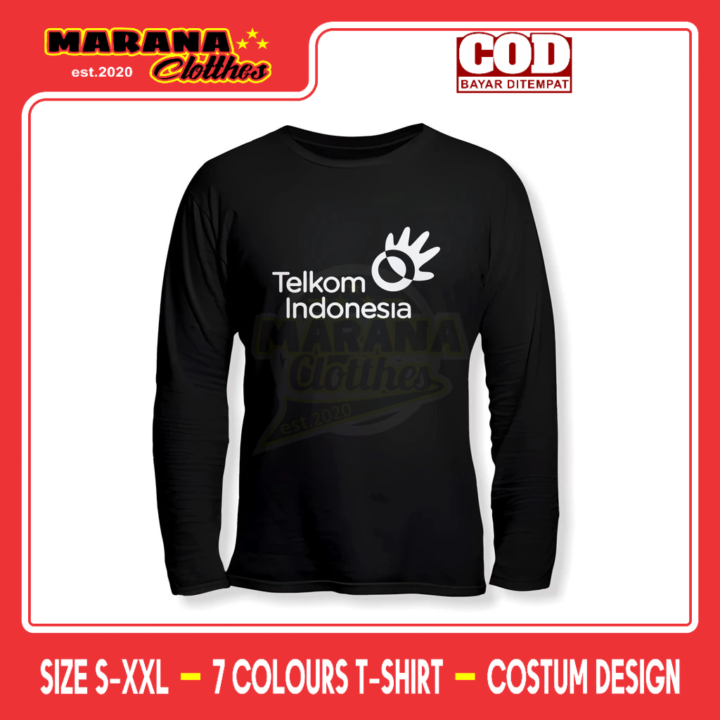 Kaos Telkom Indonesia Lengan Panjang Baju Perusahaan