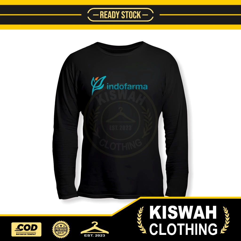 Kaos Tshirt INDOFARMA Logo Lengan Panjang Baju Kesehatan