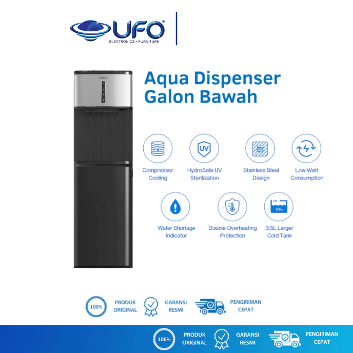 Aqua Dispenser Galon Bawah Low Watt 3,5 Liter AWD3A1TUBV