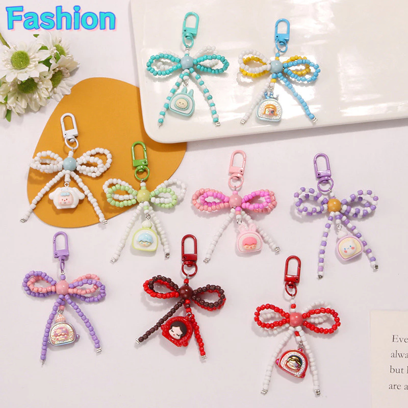 Liontin Ponsel Kartun Lucu Liontin Ponsel Pita Manik-manik Nasi Segar Liontin Casing Headphone-fa