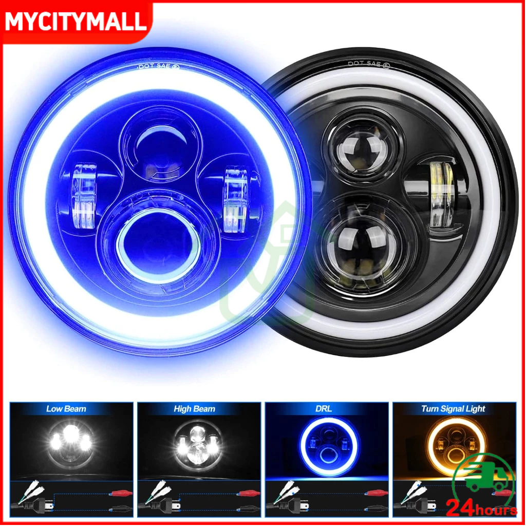 Lampu LED Projie Daymaker Putih Kuning Lampu Daymaker Projie Running LED 7 Inch Lampu Utama Projie