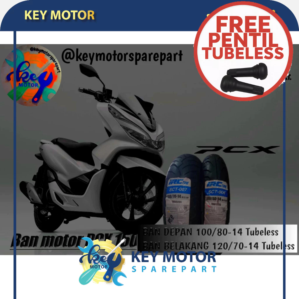 Ban Luar IRC SEPASANG KHUSUS MOTOR PCX 150 - Ban Depan 100/80-14 dan Ban Belakang 120/70-14 Tubeless
