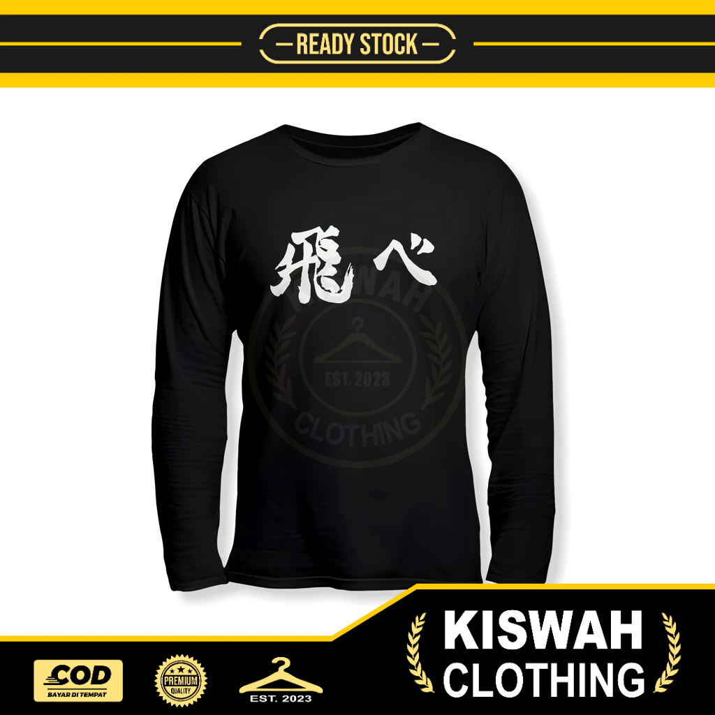 Kaos Tshirt Haikyuu Logo v2 Lengan Panjang Baju Anime