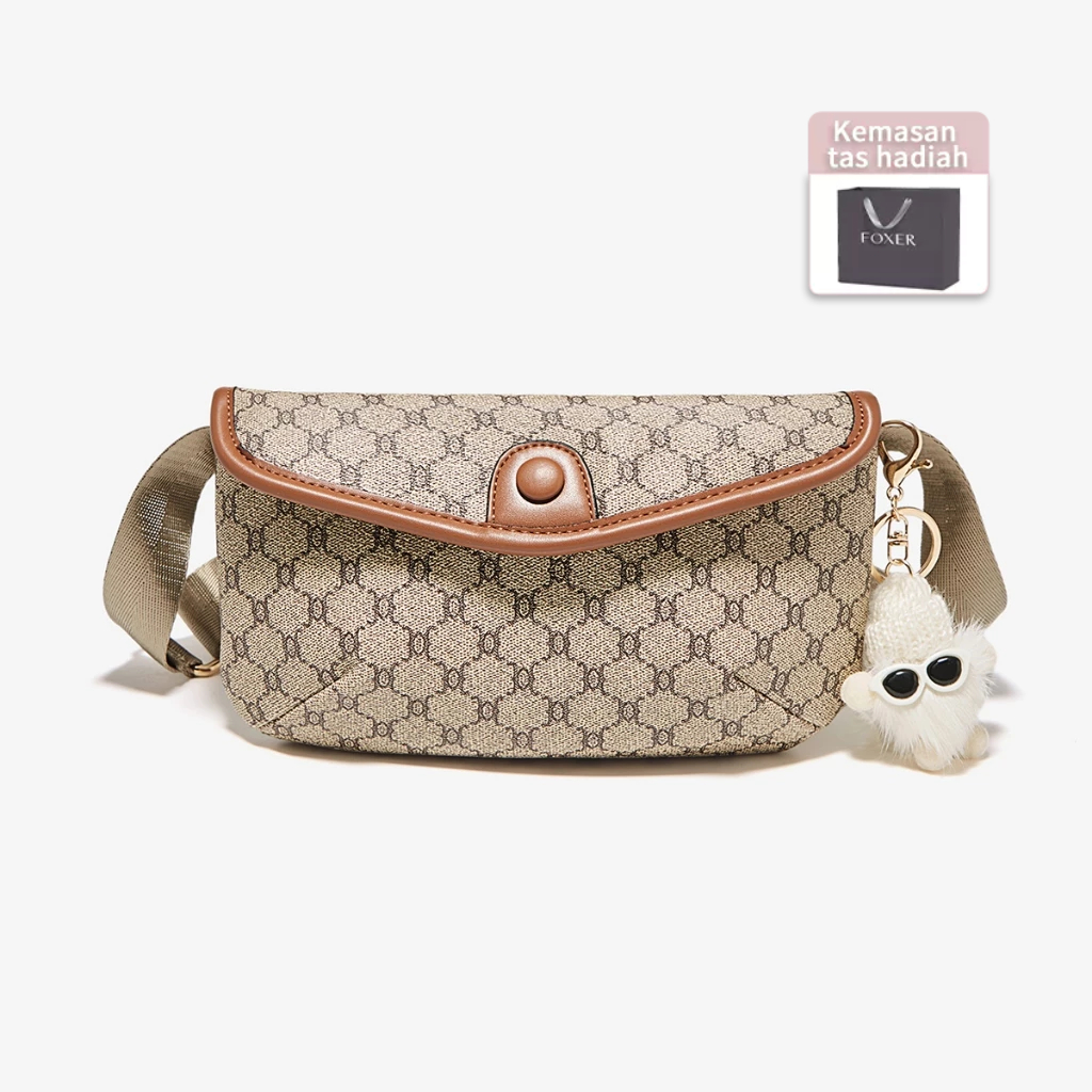 FOXER Tas Bahu Wanita Yang Ringkas dan Portabel Tas Selempang Vintage Klasik Tas Wanita Yang Imut