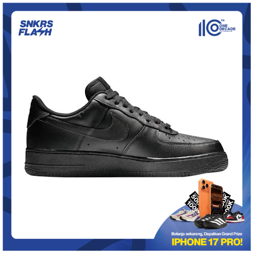 NIKE Air Force 1 07 Triple Black Sepatu Sneakers Unisex - CW2288001 - Size 47