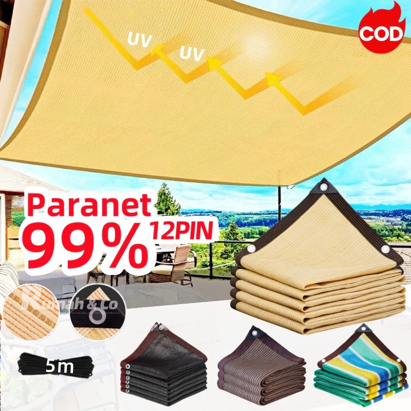 COD-Jaring Paranet 99%/ Anti-UV Jaring/Jaring Kerai Warna-warni Suhu/Garden Sunshade Net/Paranet Sha