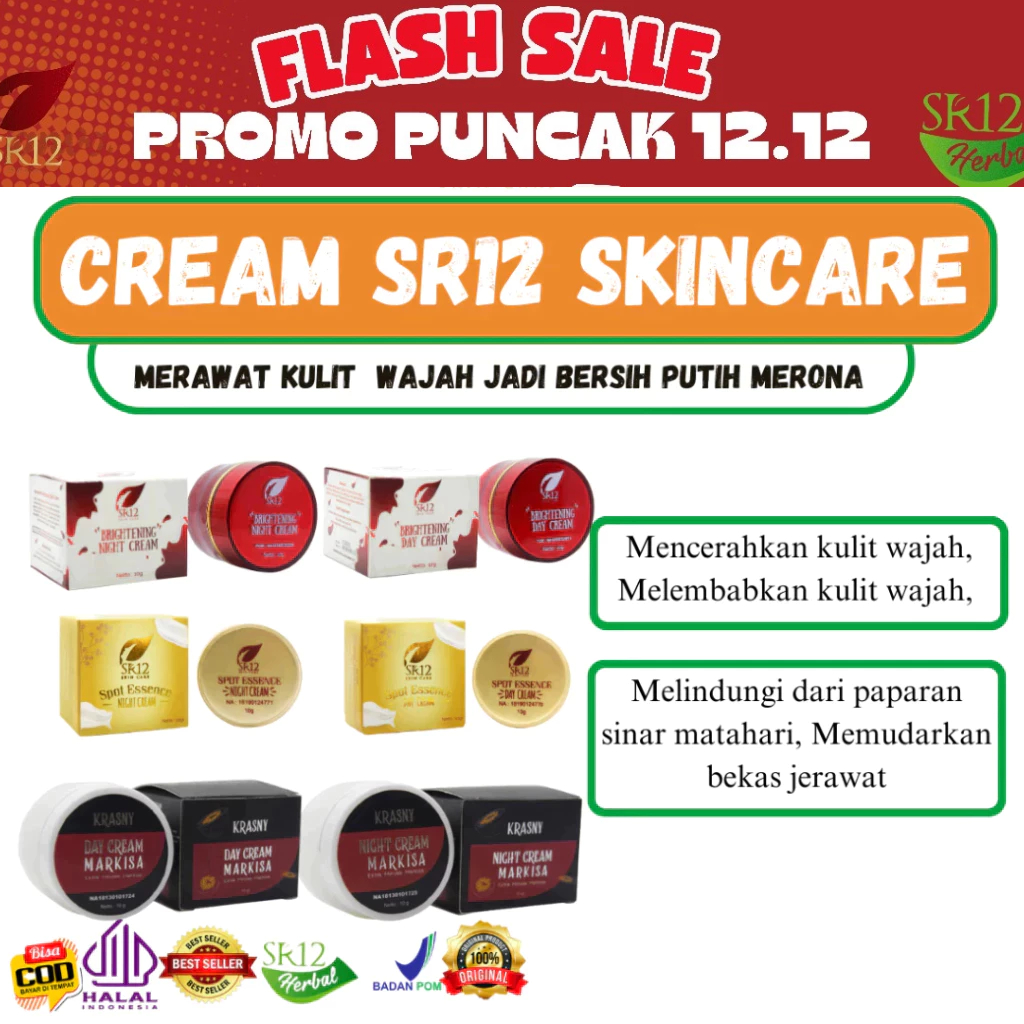 Cream SR12 Skincare / Spot Essence Cream SR12 / Krasny Cream SR12 / Brightening Cream SR12 / Krim