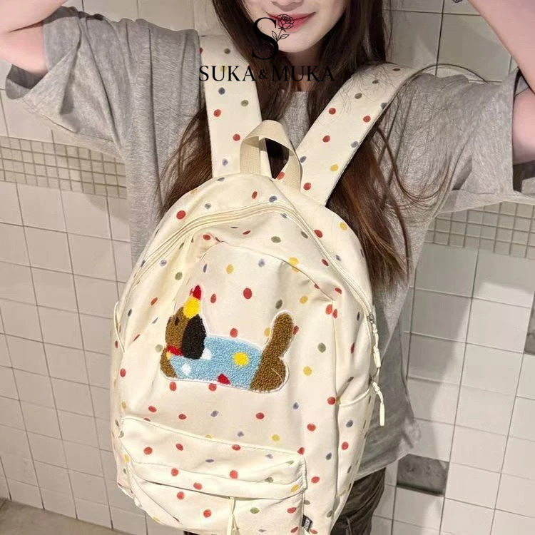 Tas Sekolah Ins Lucu Bahu Tas Sekolah Anak Anjing Yang Lucu Wanita Tas sekolah korea import fashion 
