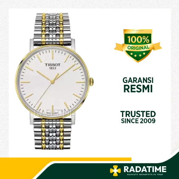 Jam Tangan Pria Tissot T-Classic Everytime Medium 100% Original -Gold T109-410-22-031-00