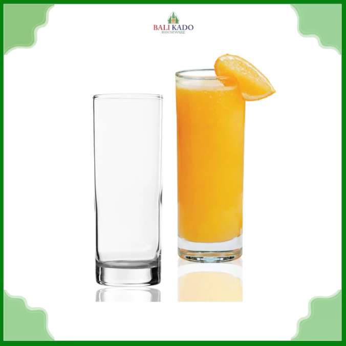 Gelas Kaca Citinova Bamboo 345ML (1 Set isi 6 Gelas) - Gelas Jus Teh Susu - Gelas Tinggi Serbaguna