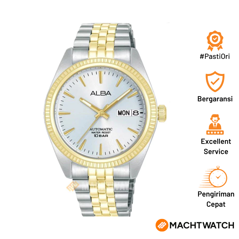 Jam Tangan Wanita Alba AL4798X1 Ladies Automatic Silver Dial Dual Tone Stainless Steel Strap