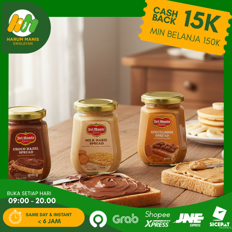 SELAI DELMONTE 190GR / DELMONTE BUTTER SPREAD / DELMONTE SPECULOOS SPREAD / DELMONTE MILK MARIE SPRE