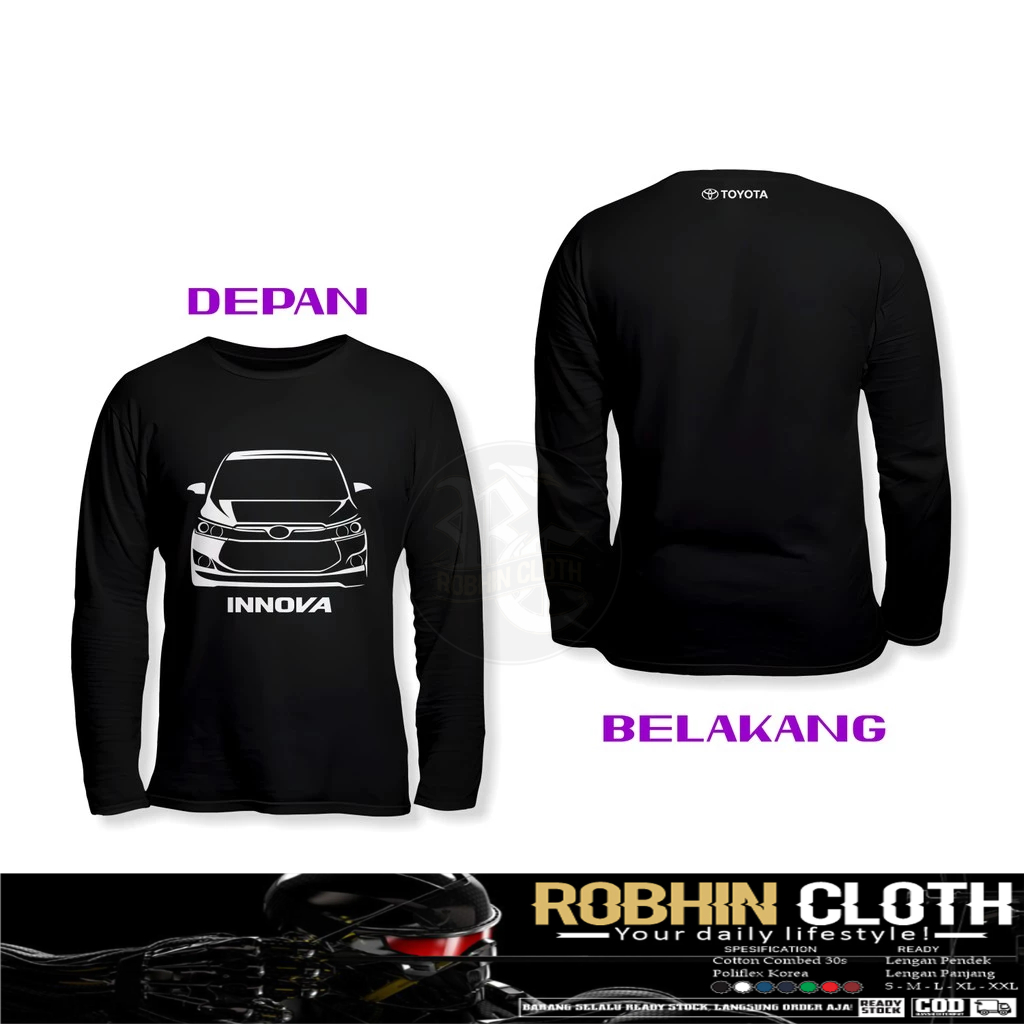Kaos Baju Toyota Kijang Innova Reborn DB Lengan Panjang Baju Otomotif