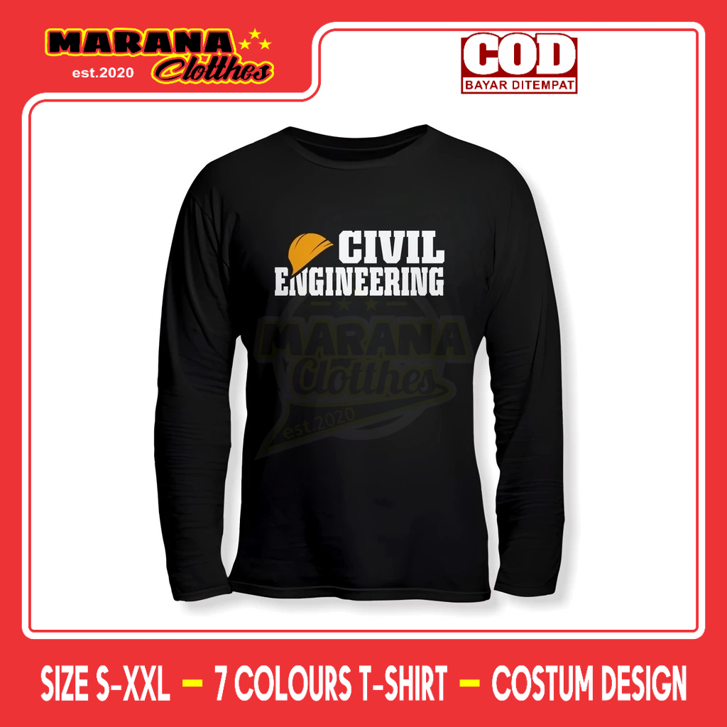 Kaos Civil Engineering Teknik Sipil Lengan Panjang Kaos Distro