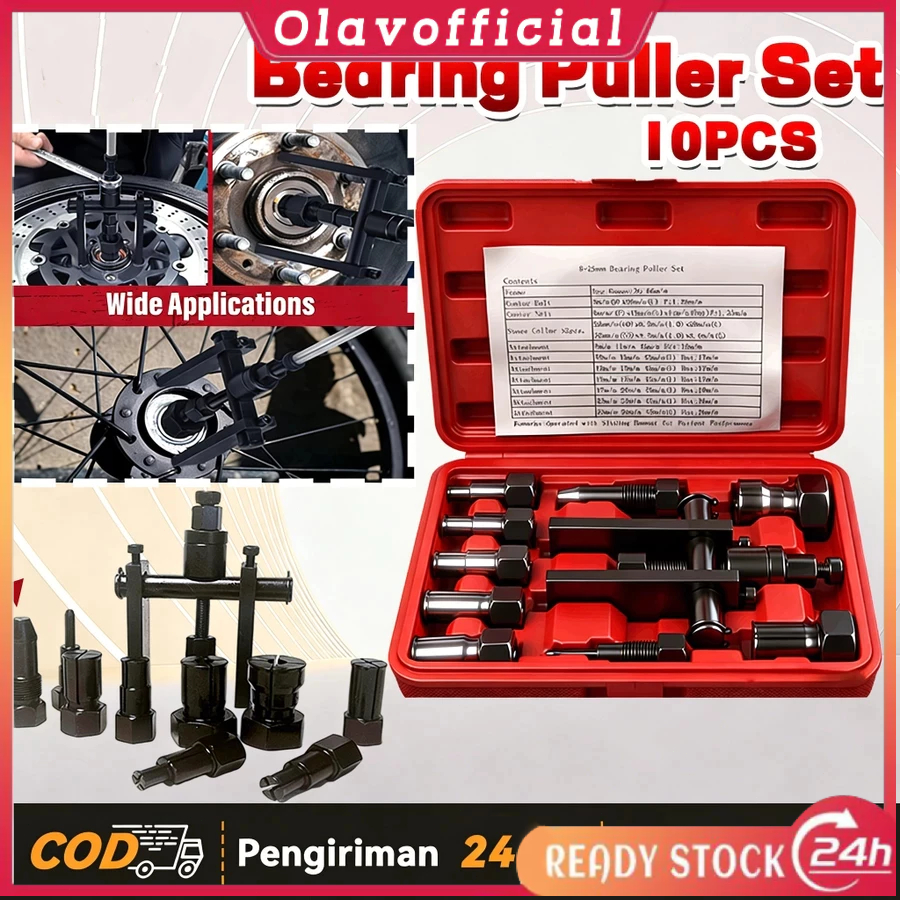 10pcs Tracker bearing Puller Set Treker Pencabut Bearing Set Treker Cabut Bearing Dalam Treker Pembu