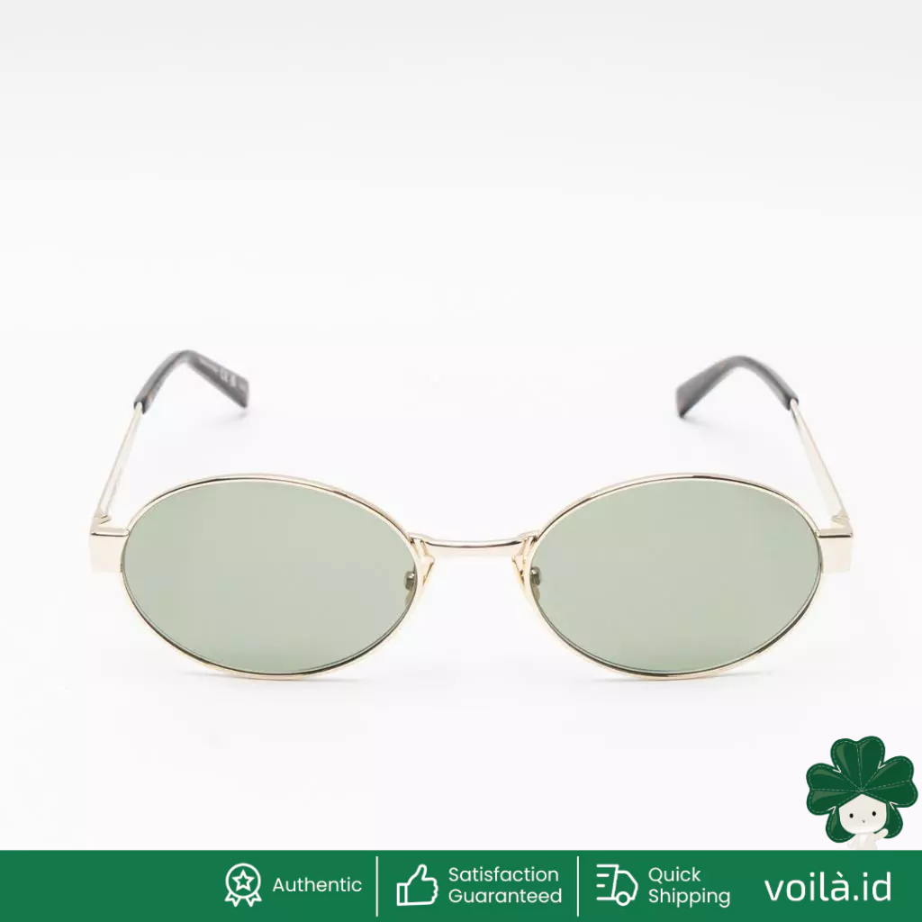 SL 692 Light Gold and Green Metal Sunglasses