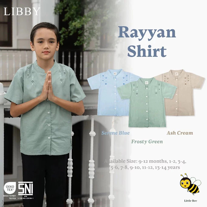 LIBBY Rayyan Shirt Atasan Baju Koko Raya Collection 9 bulan - 8 tahun