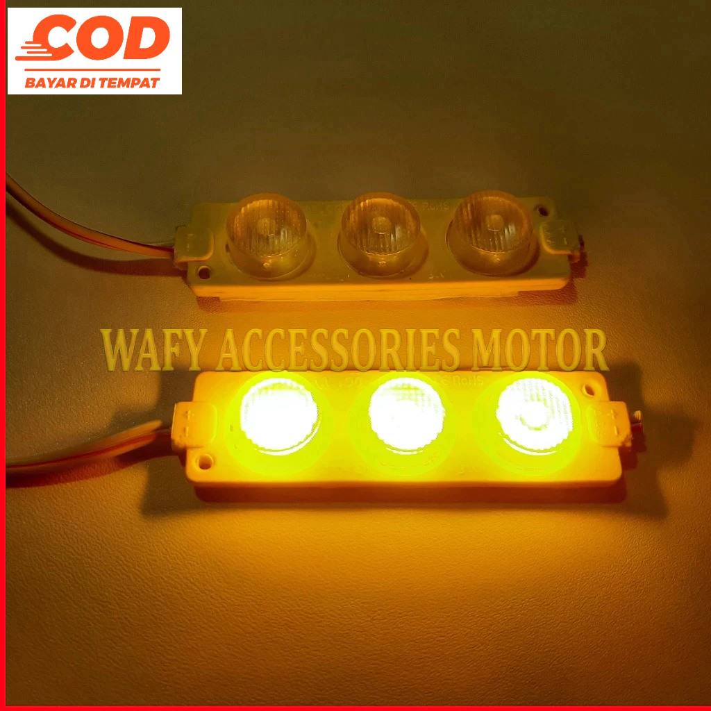 Lampu Kolong Variasi Led 3 Titik 12 Volt Motor Mobil Truk Warna Kuning