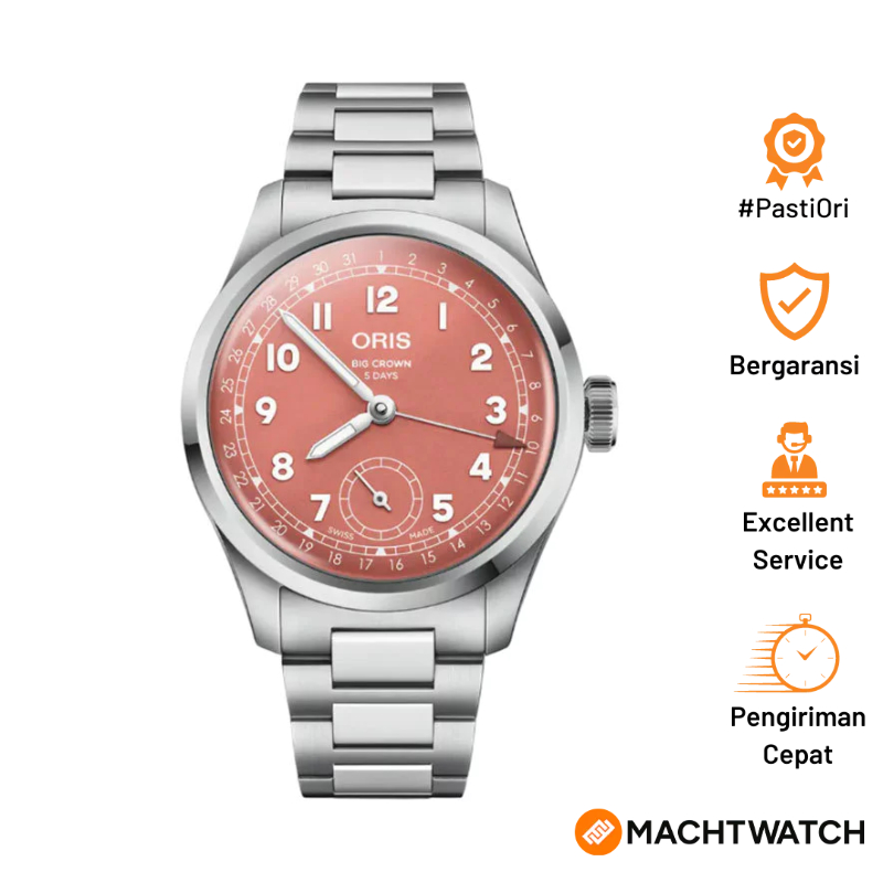 Jam Tangan Pria Oris Big Crown 01-403-7799-4068-07-8-20-06 Pointer Date Calibre 403 Red Dial Stainle