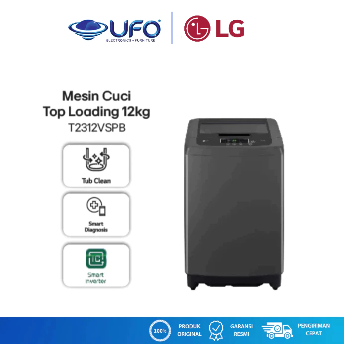 LG Mesin Cuci 1 Tabung 12 Kg T2312VSPB