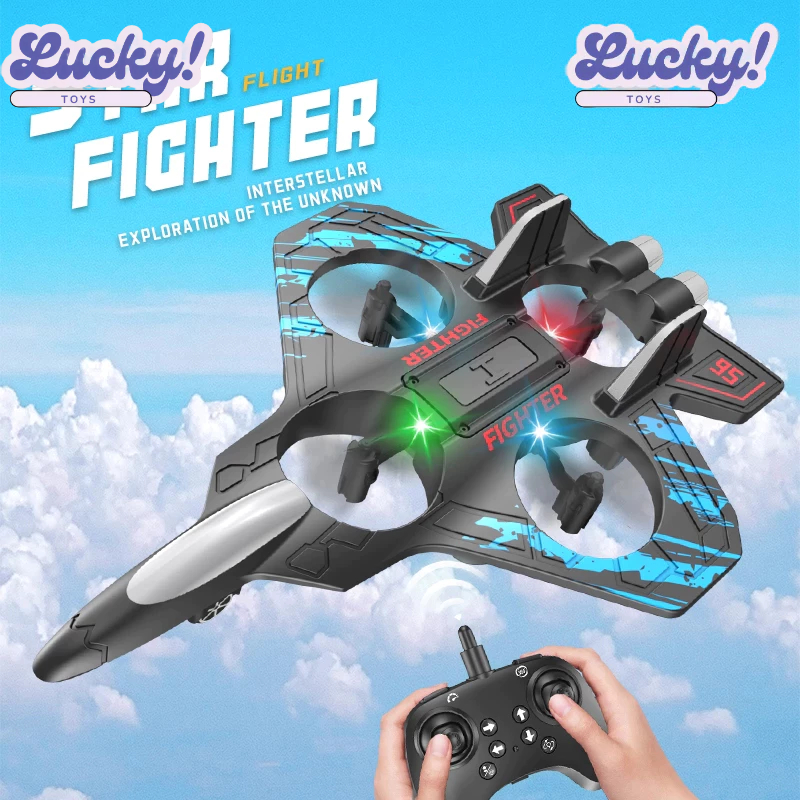 Mainan RC Pesawat Tempur Frekuensi 2.4GHZ, sinyal stabil, jarak transmisi jauh dengan LED Lampu Pesa