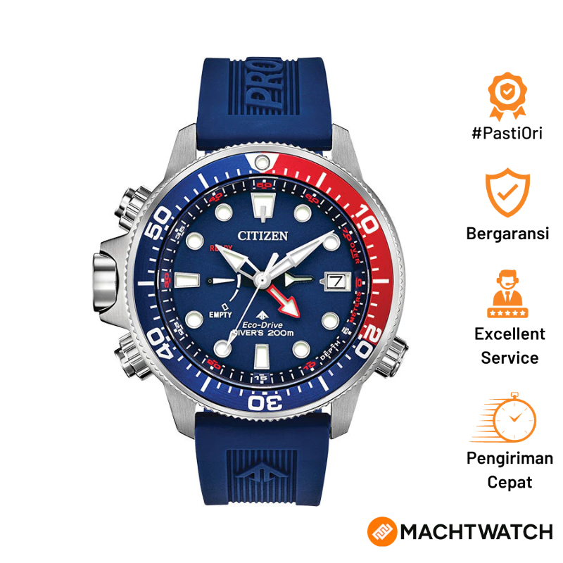 Jam Tangan Pria Citizen Promaster BN2038-01L Aqualand Eco Drive Blue Dial Blue Polyurethane Strap