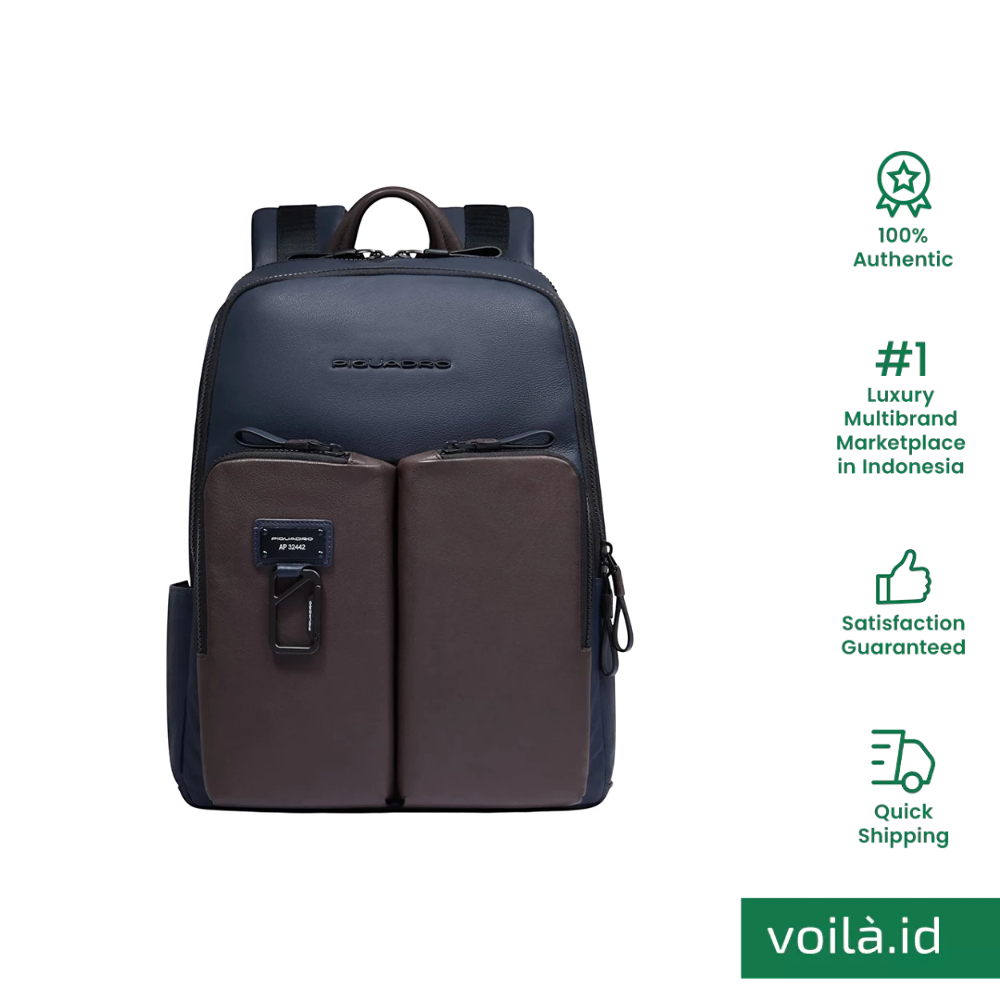 Laptop Backpack 14" in Leather Blue