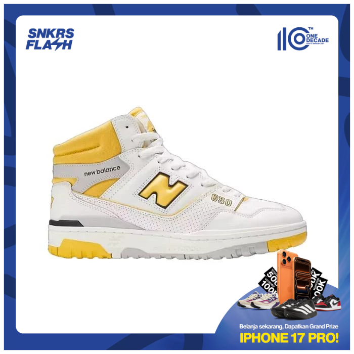 NEW BALANCE 650R White Honeycomb Sepatu Sneakers Pria - BB650RCG - Size 46.5