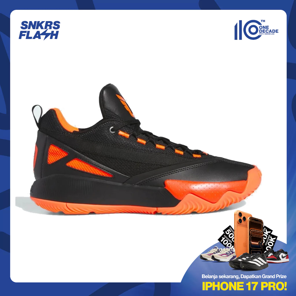 ADIDAS Dame Certified 2 Black Solar Red Sepatu Basket Pria - IE7791 - Size 43.3